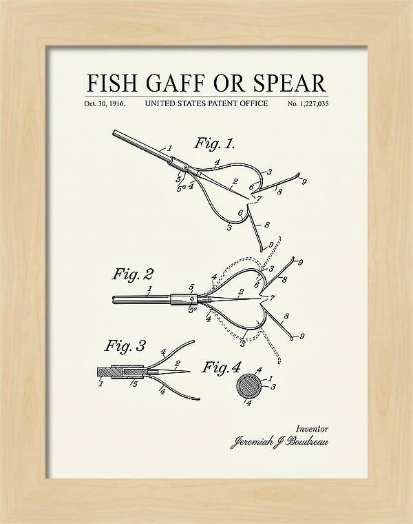 Fish Gaff Or Spear Minimalist Patent Us1227035a