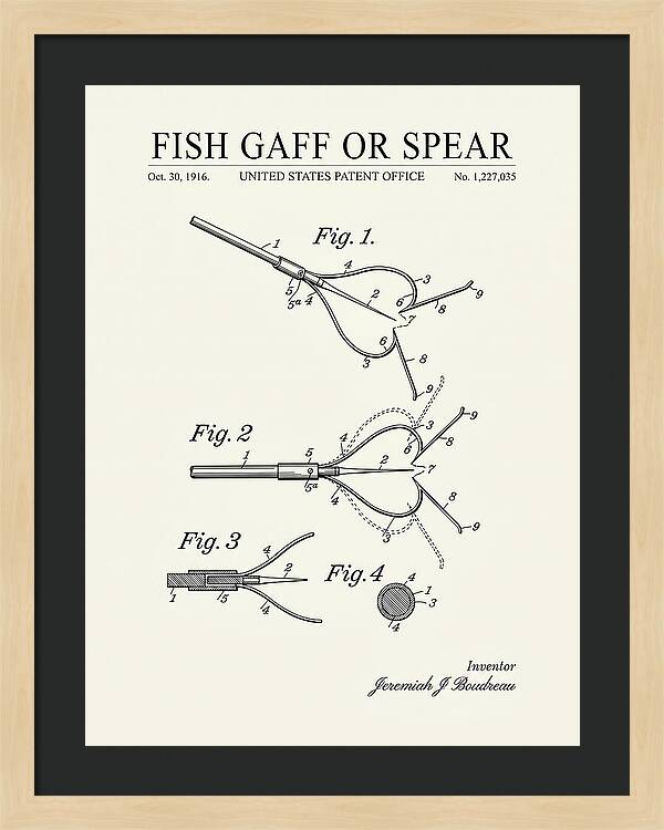 Fish Gaff Or Spear Minimalist Patent Us1227035a