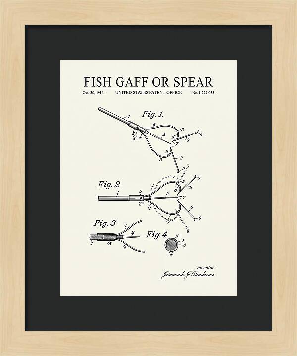 Fish Gaff Or Spear Minimalist Patent Us1227035a