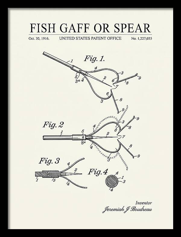 Fish Gaff Or Spear Minimalist Patent Us1227035a