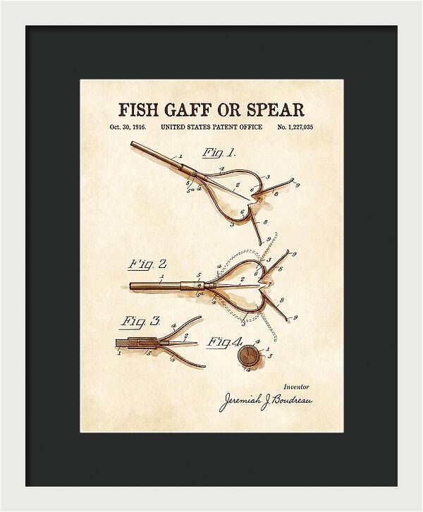 Fish Gaff Or Spear Watercolor Patent Us1227035a
