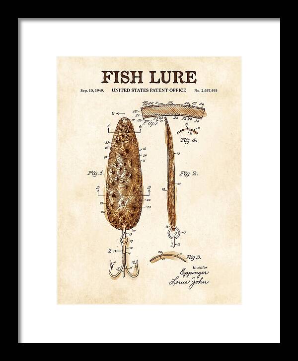 Fish Lure Watercolor Patent Us2657495a