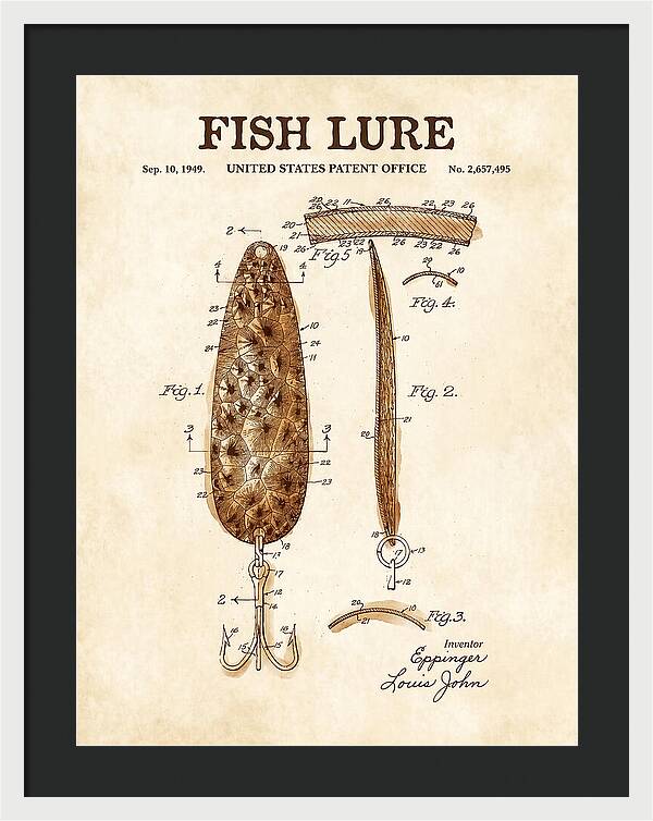 Fish Lure Watercolor Patent Us2657495a