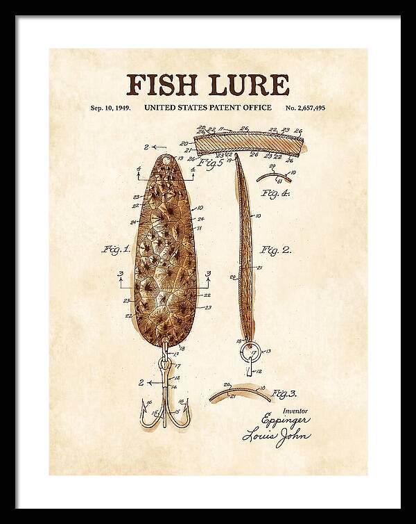 Fish Lure Watercolor Patent Us2657495a