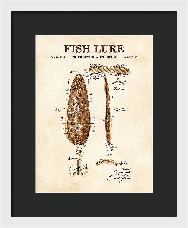 Fish Lure Watercolor Patent Us2657495a