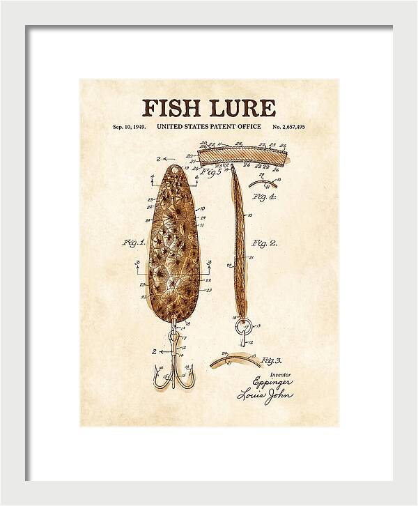 Fish Lure Watercolor Patent Us2657495a
