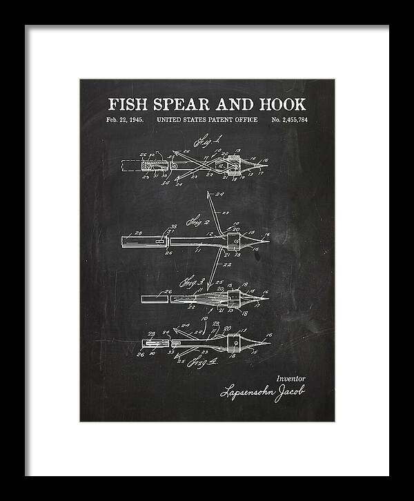 Fish Spear And Hook Chalkboard Patent Us2455784a