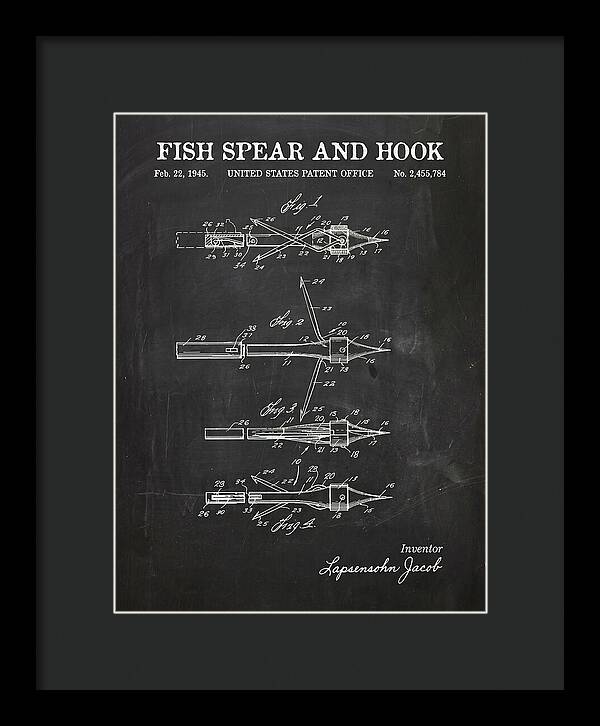 Fish Spear And Hook Chalkboard Patent Us2455784a