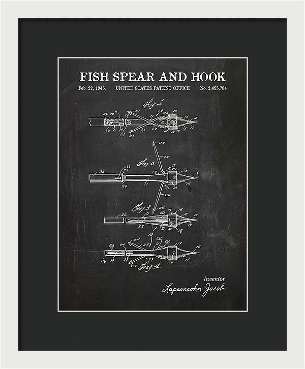 Fish Spear And Hook Chalkboard Patent Us2455784a
