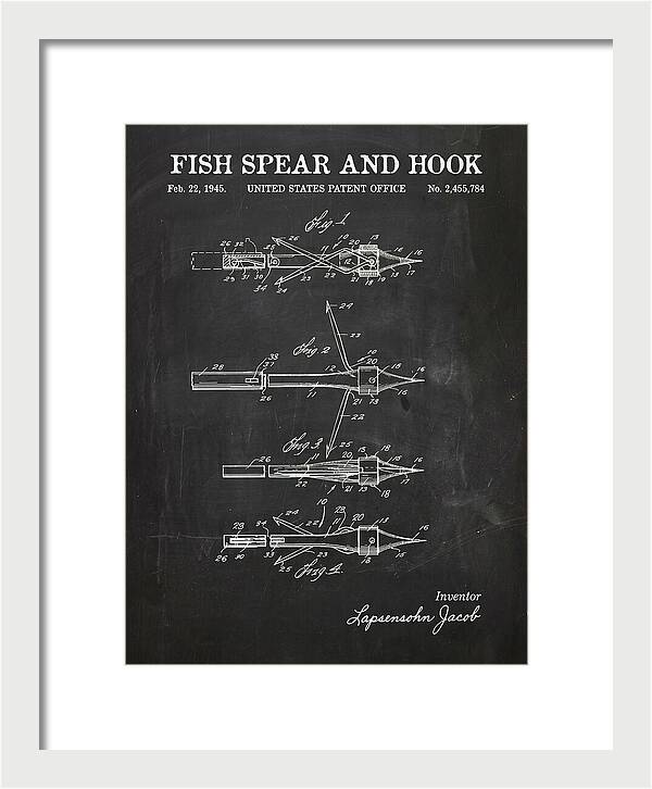 Fish Spear And Hook Chalkboard Patent Us2455784a