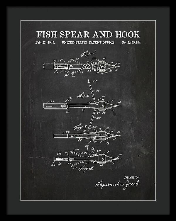 Fish Spear And Hook Chalkboard Patent Us2455784a