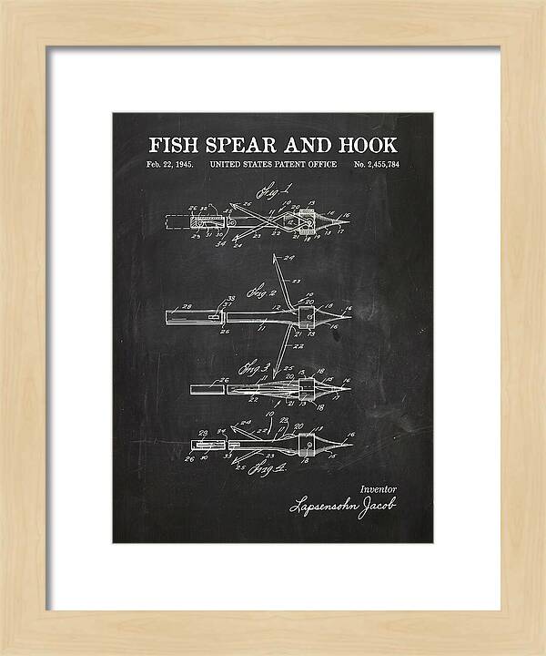 Fish Spear And Hook Chalkboard Patent Us2455784a