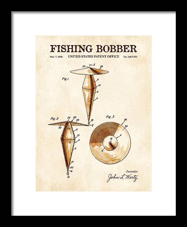 Fishing Bobber Watercolor Patent Us2817923a