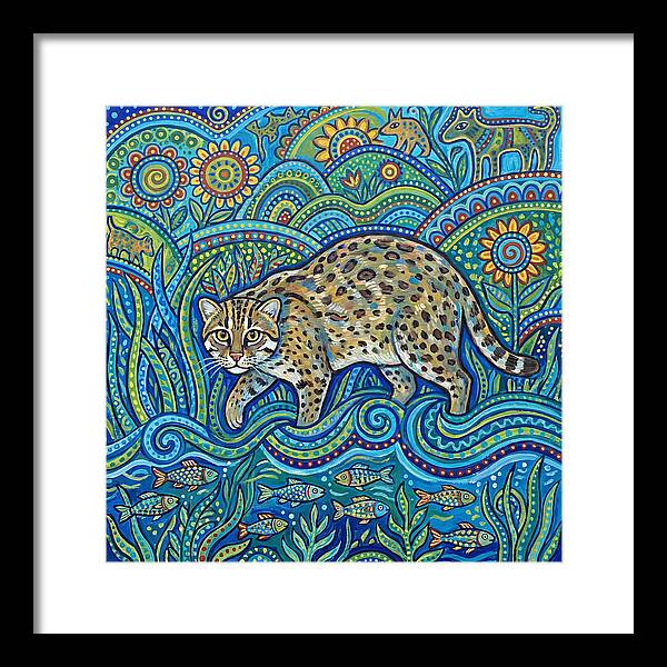 Fishing Cat Among Vibrant Flora
