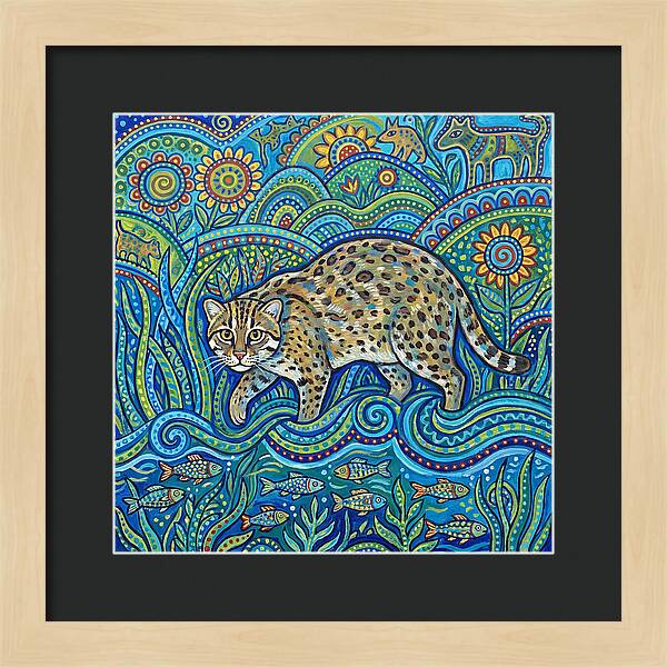 Fishing Cat Among Vibrant Flora