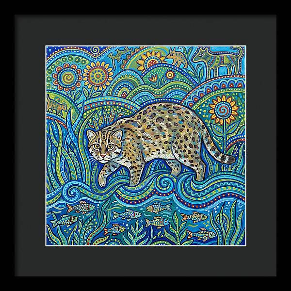 Fishing Cat Among Vibrant Flora