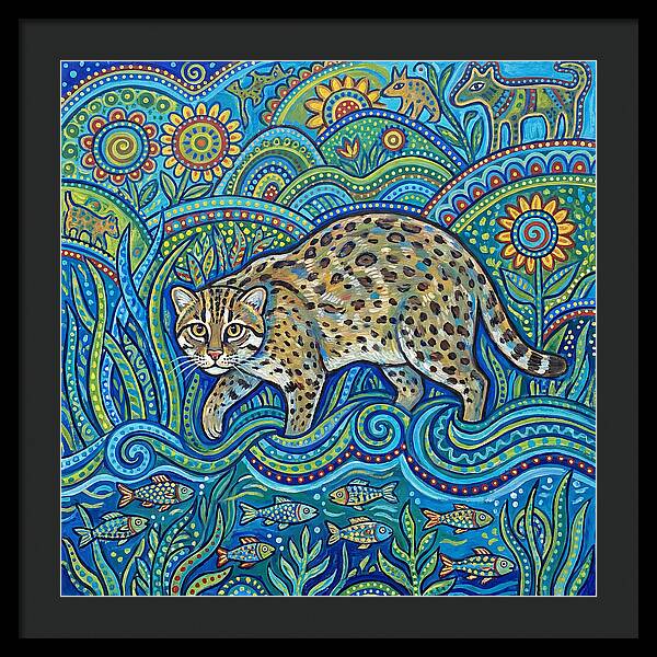 Fishing Cat Among Vibrant Flora