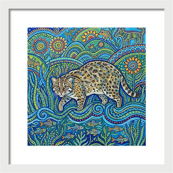 Fishing Cat Among Vibrant Flora