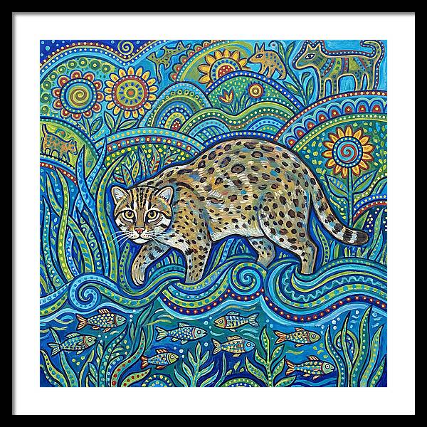 Fishing Cat Among Vibrant Flora