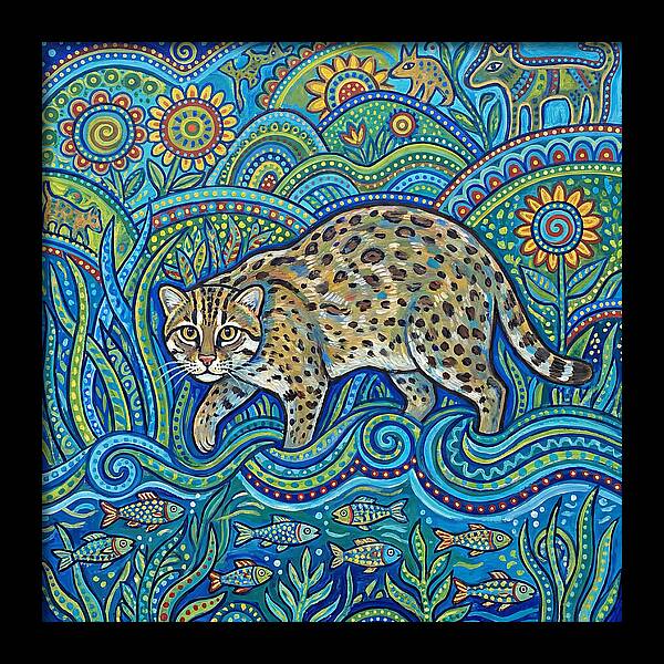 Fishing Cat Among Vibrant Flora