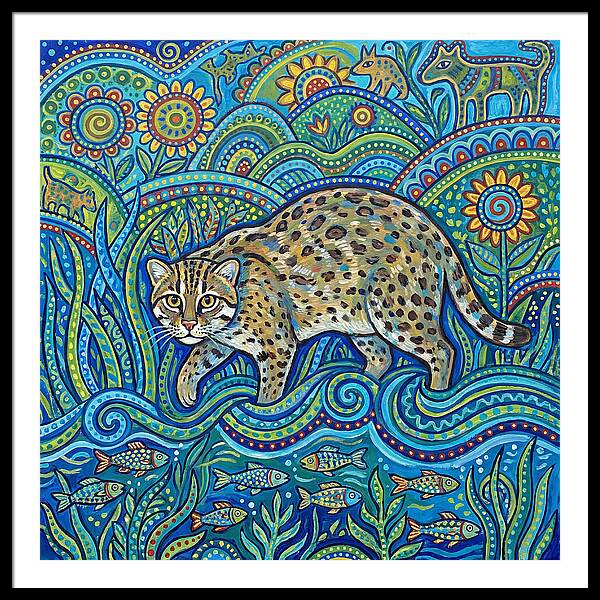 Fishing Cat Among Vibrant Flora