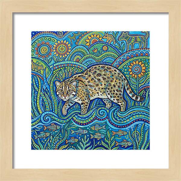 Fishing Cat Among Vibrant Flora