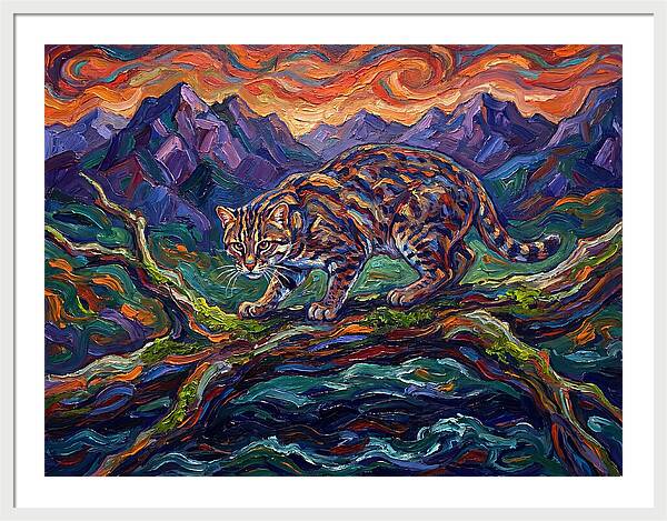 Fishing Cat In Expressionist Style