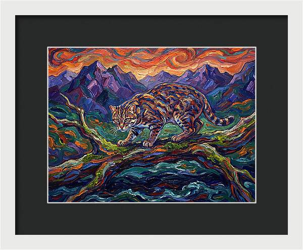 Fishing Cat In Expressionist Style