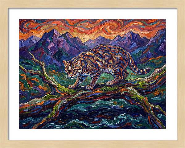 Fishing Cat In Expressionist Style