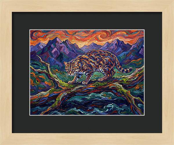 Fishing Cat In Expressionist Style