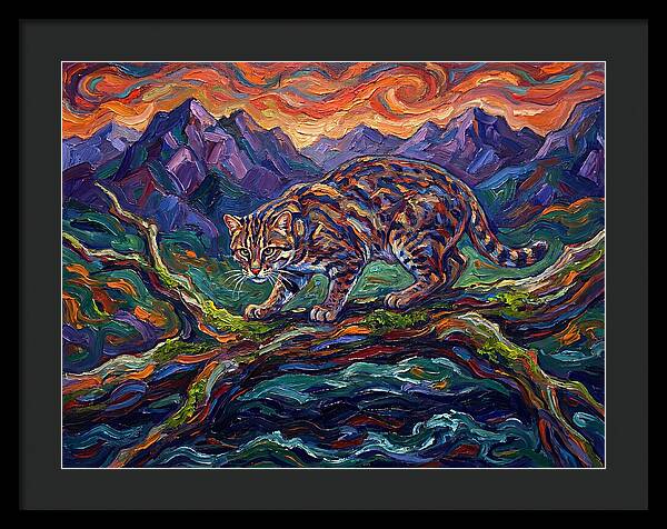 Fishing Cat In Expressionist Style