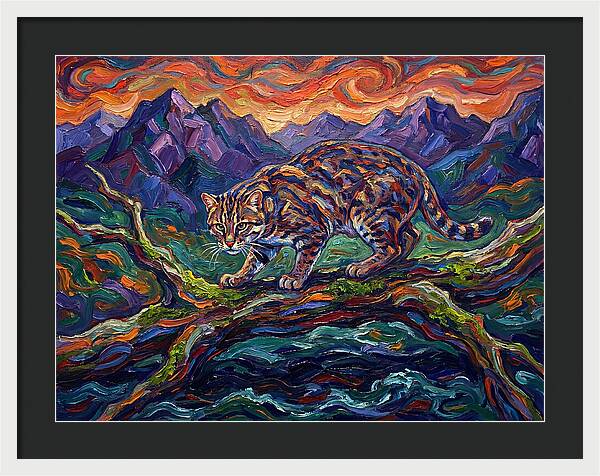 Fishing Cat In Expressionist Style