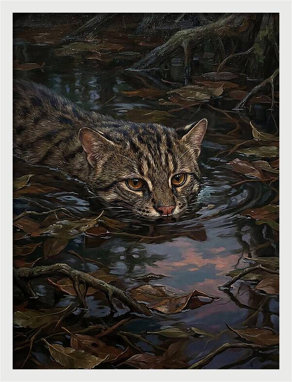 Fishing Cat In Water