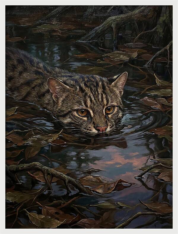 Fishing Cat In Water