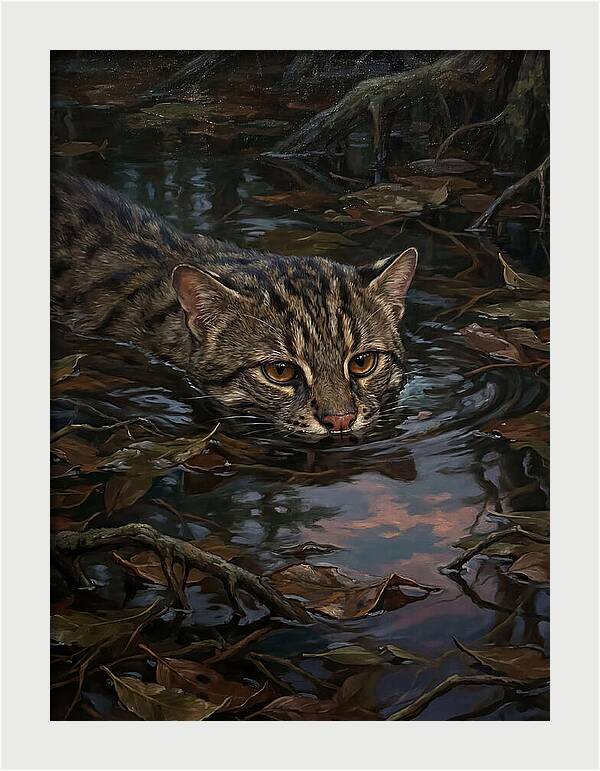 Fishing Cat In Water