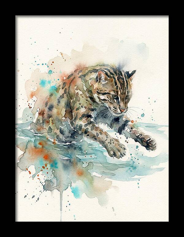 Fishing Cat In Watercolor