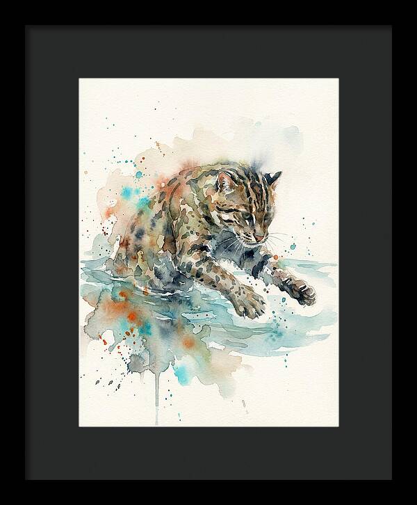 Fishing Cat In Watercolor