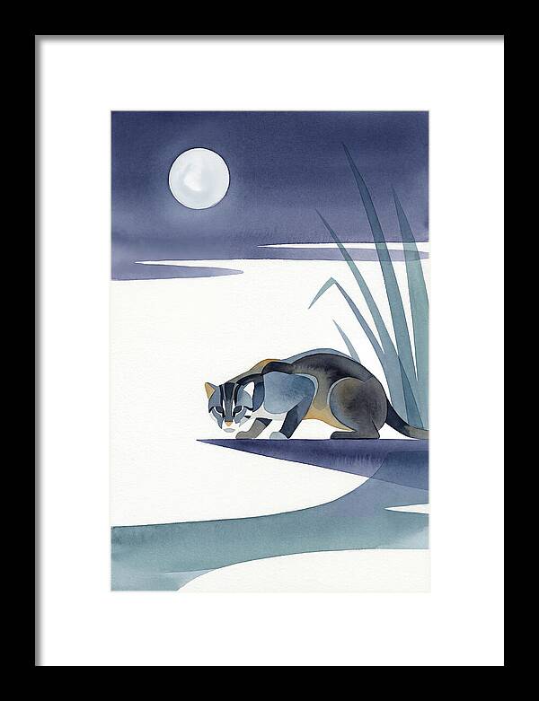 Fishing Cat Under Moonlight