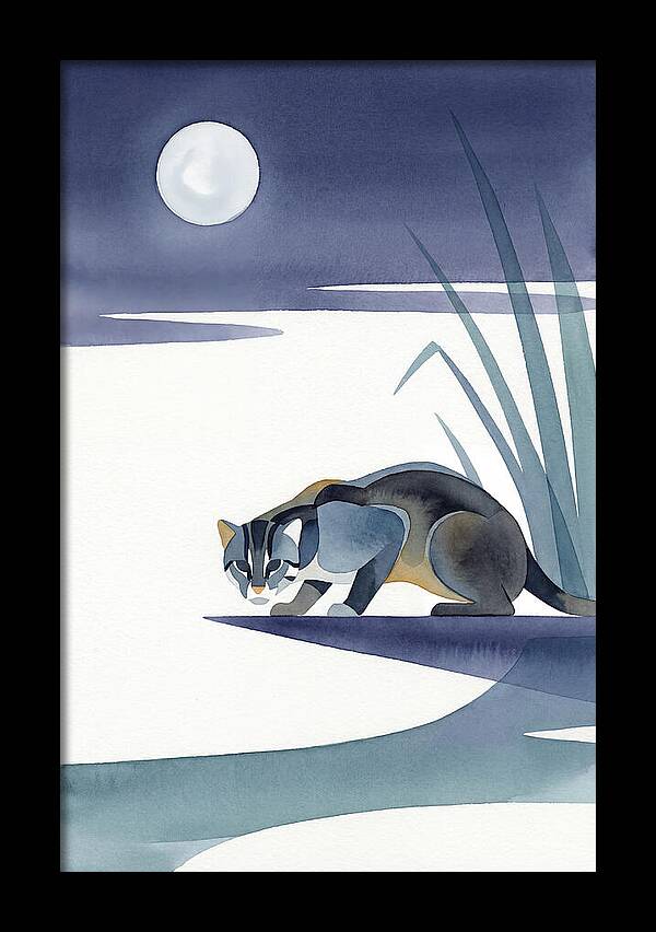 Fishing Cat Under Moonlight