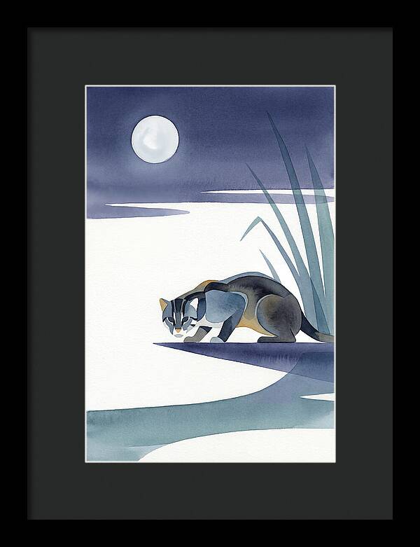 Fishing Cat Under Moonlight