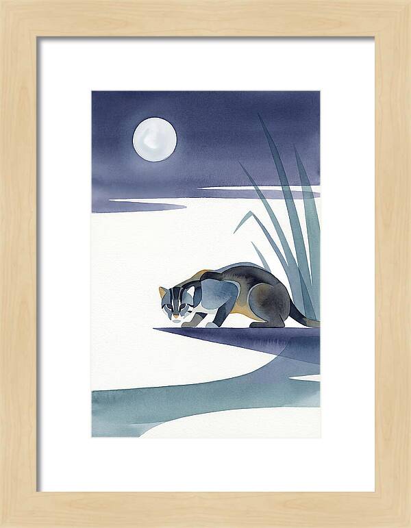 Fishing Cat Under Moonlight