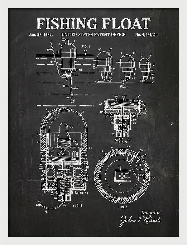 Fishing Float Chalkboard Patent Us4461114a