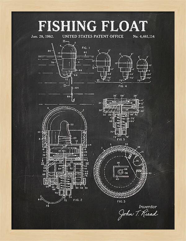 Fishing Float Chalkboard Patent Us4461114a