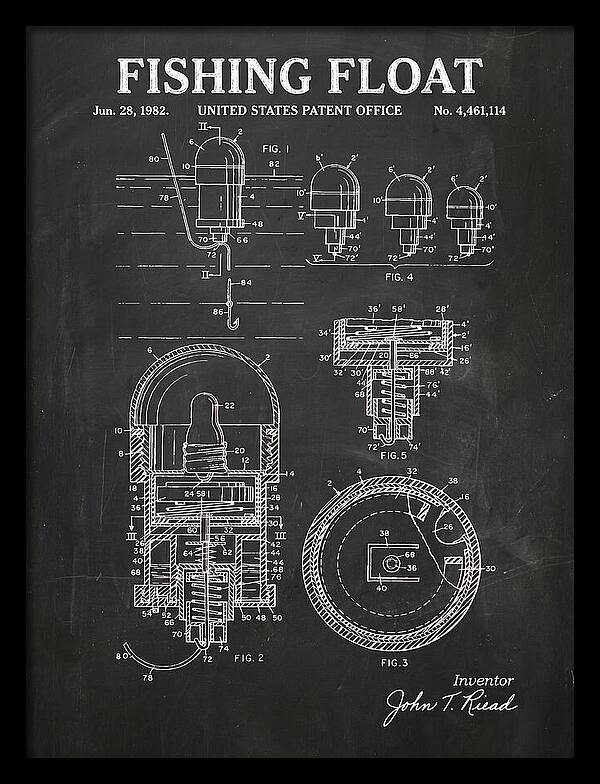 Fishing Float Chalkboard Patent Us4461114a