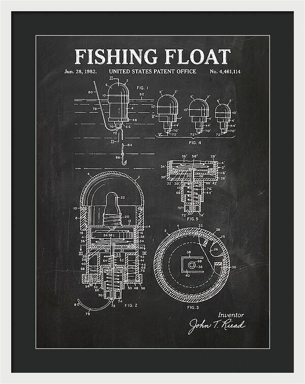 Fishing Float Chalkboard Patent Us4461114a