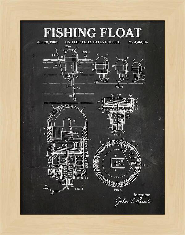 Fishing Float Chalkboard Patent Us4461114a