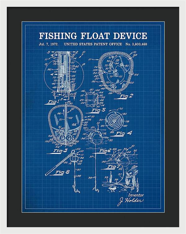 Fishing Float Device Blueprint Patent Us3800460a