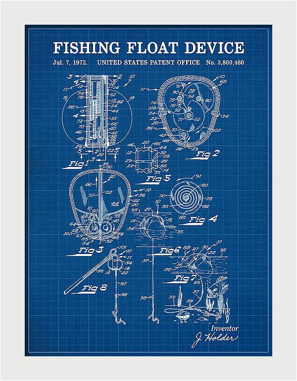 Fishing Float Device Blueprint Patent Us3800460a