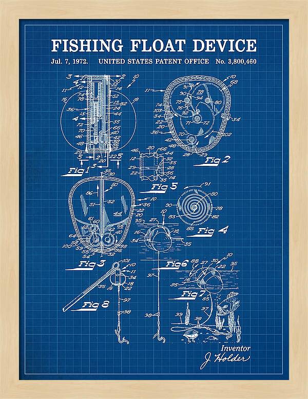 Fishing Float Device Blueprint Patent Us3800460a