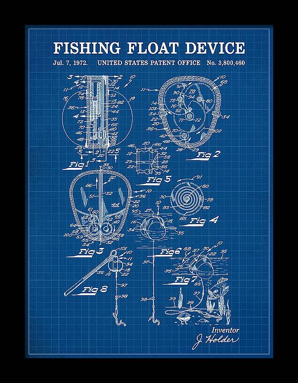 Fishing Float Device Blueprint Patent Us3800460a